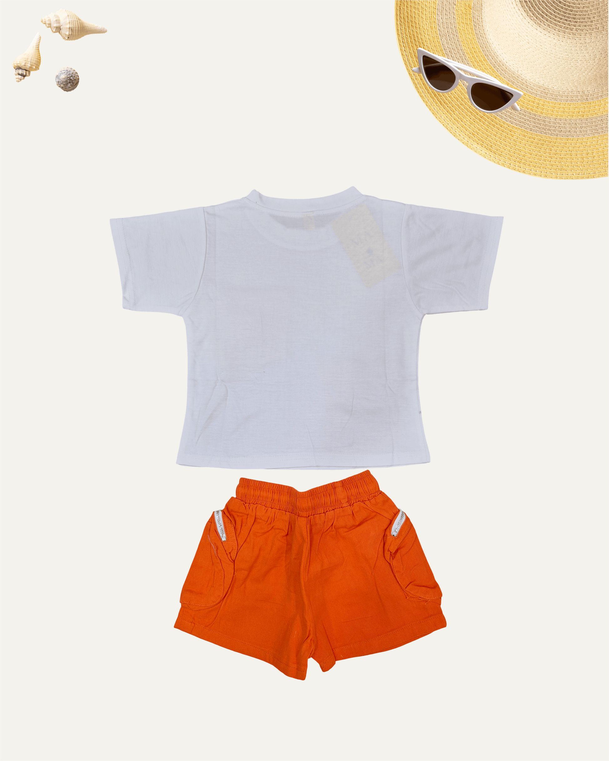 GIRLS SUMMER SOLID CO-ORD SET (ORANGE) (1-12 YEARS) - Girlism