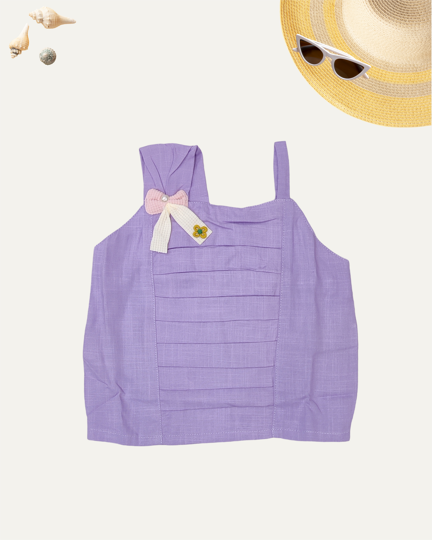 GIRLS SLEEVELESS SUMMER TOP LAVENDER [ 1 - 12 YEARS ]