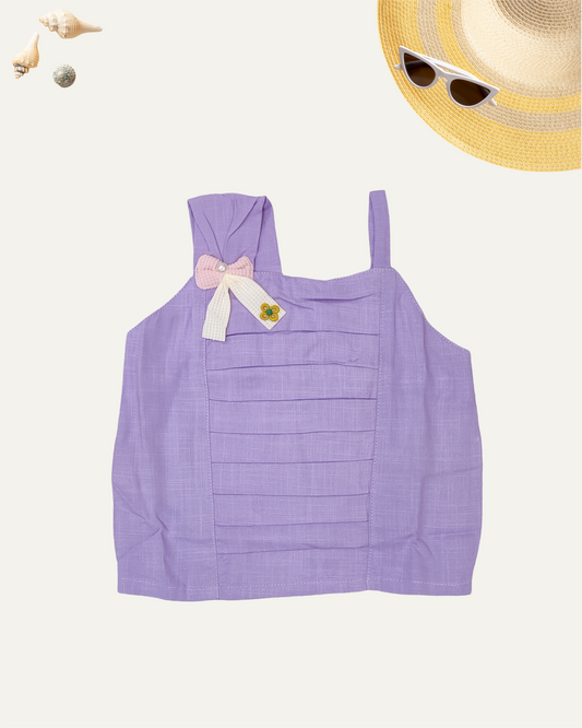GIRLS SLEEVELESS SUMMER TOP LAVENDER [ 1 - 12 YEARS ]