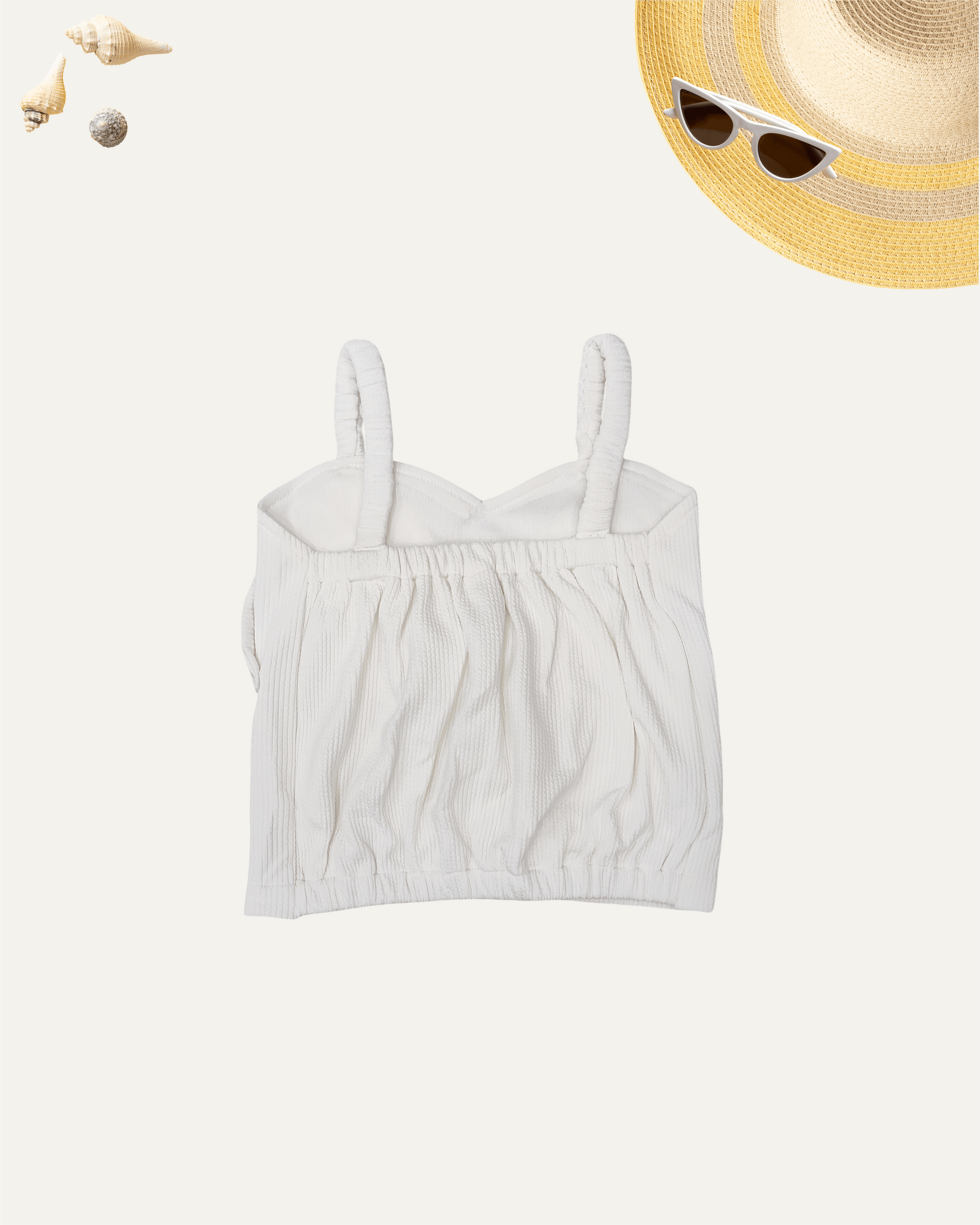 GIRLS SLEEVELESS SUMMER TOP (WHITE) (3-12 YEARS) - Girlism
