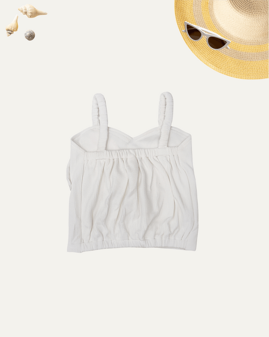 GIRLS SLEEVELESS SUMMER TOP (WHITE) (3-12 YEARS) - Girlism