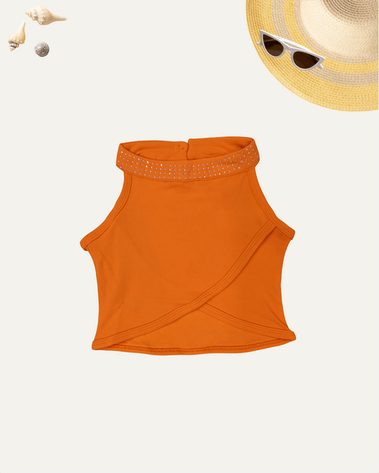 GIRLS NEON ORANGE TANK TOP (1-8 YEARS) - Girlism