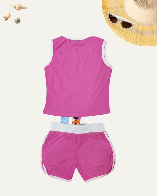 GIRLS SUMMER CO-ORD SET (PINK) (1-12YEARS)