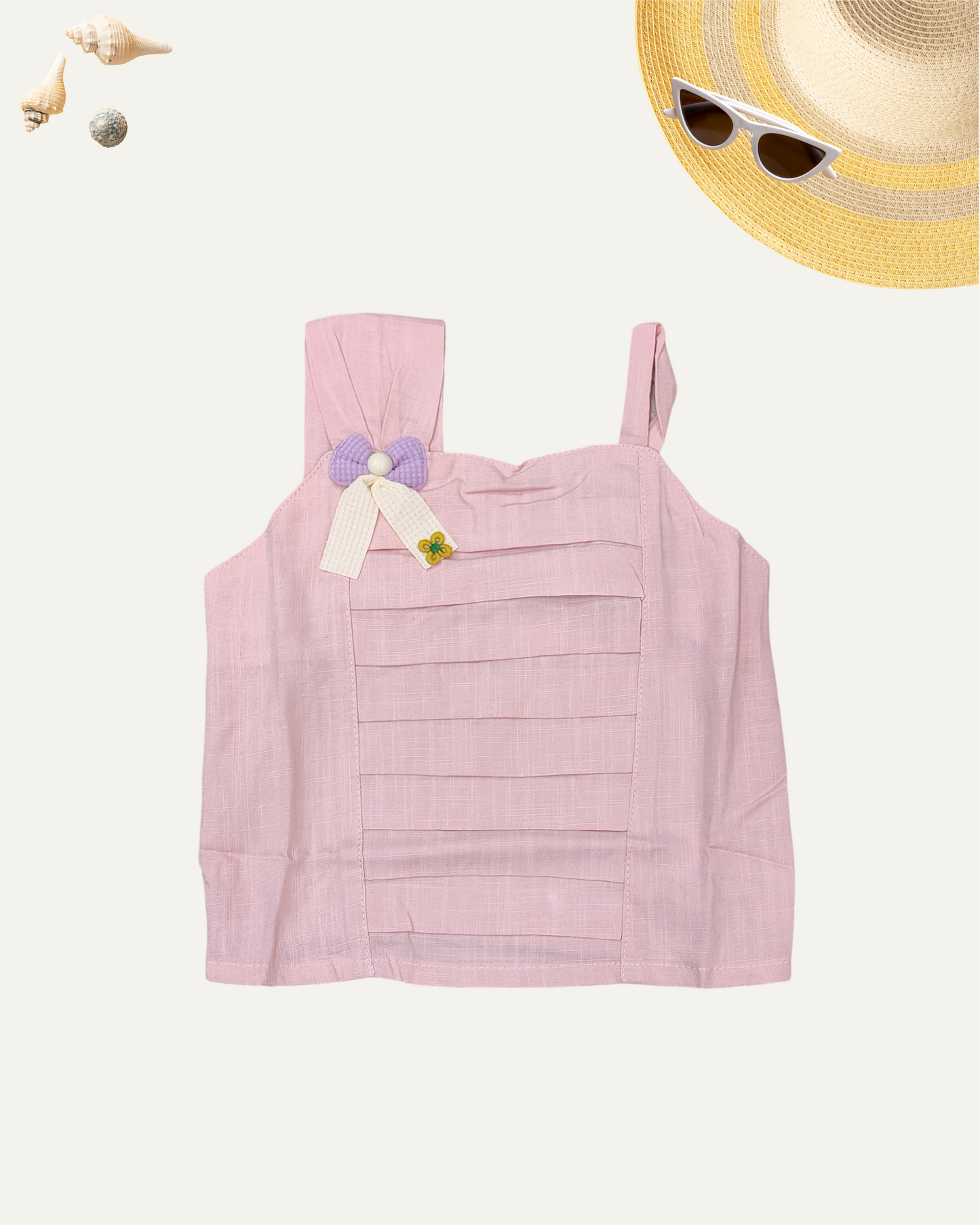 GIRLS SLEEVELESS SUMMER TOP PEACH [ 1 - 12 YEARS ]