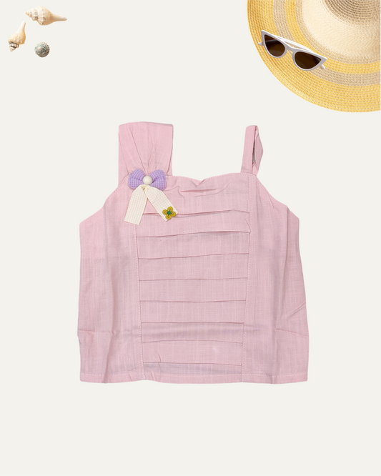GIRLS SLEEVELESS SUMMER TOP PEACH [ 1 - 12 YEARS ]