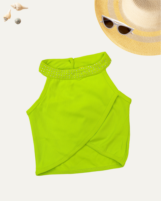 GIRLS NEON GREEN TANK TOP [ 1-8 YEARS ]