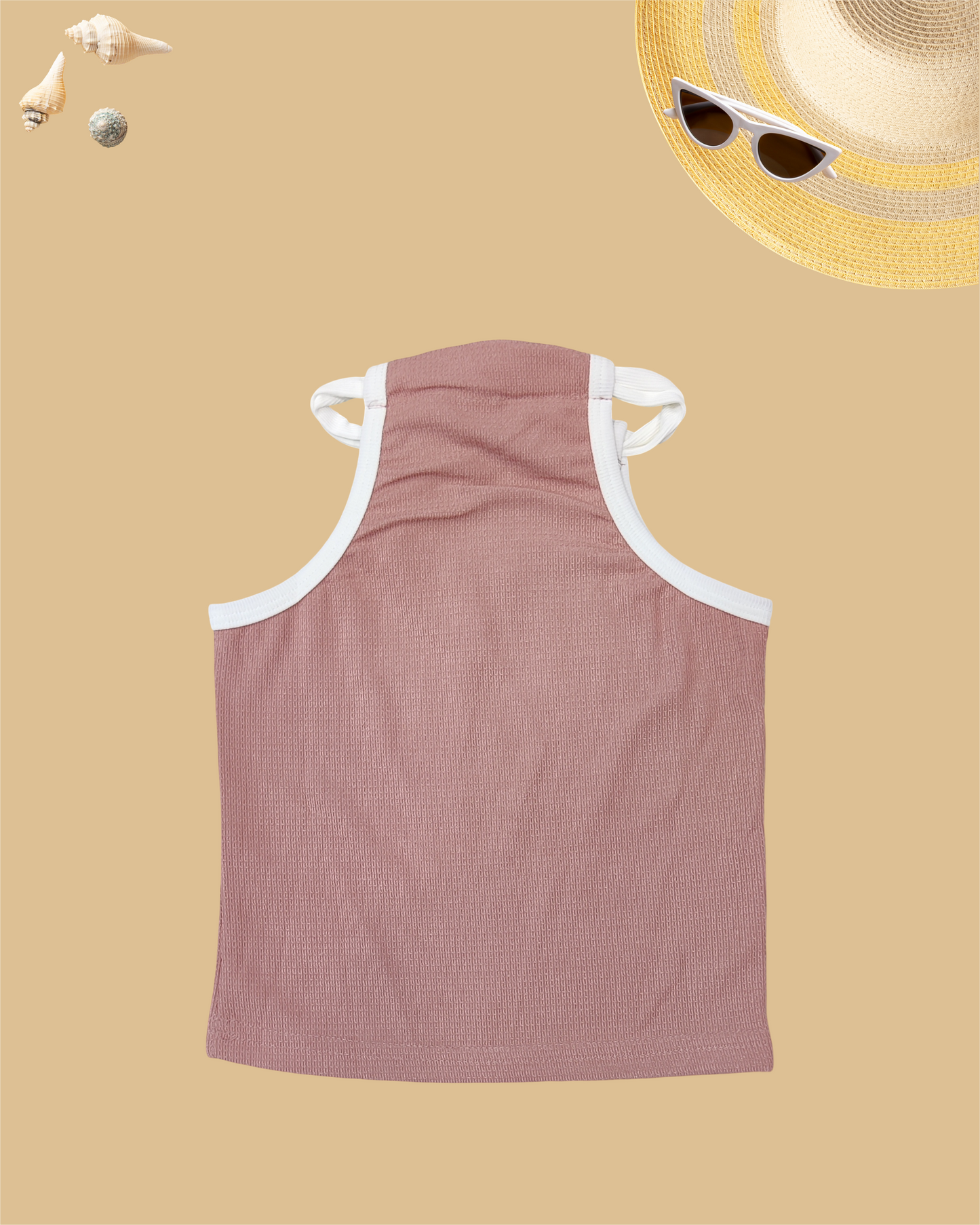 GIRLS HALTER-STYLE TOP WITH TIE (BLUSH PINK) (1-12 YEARS) - Girlism