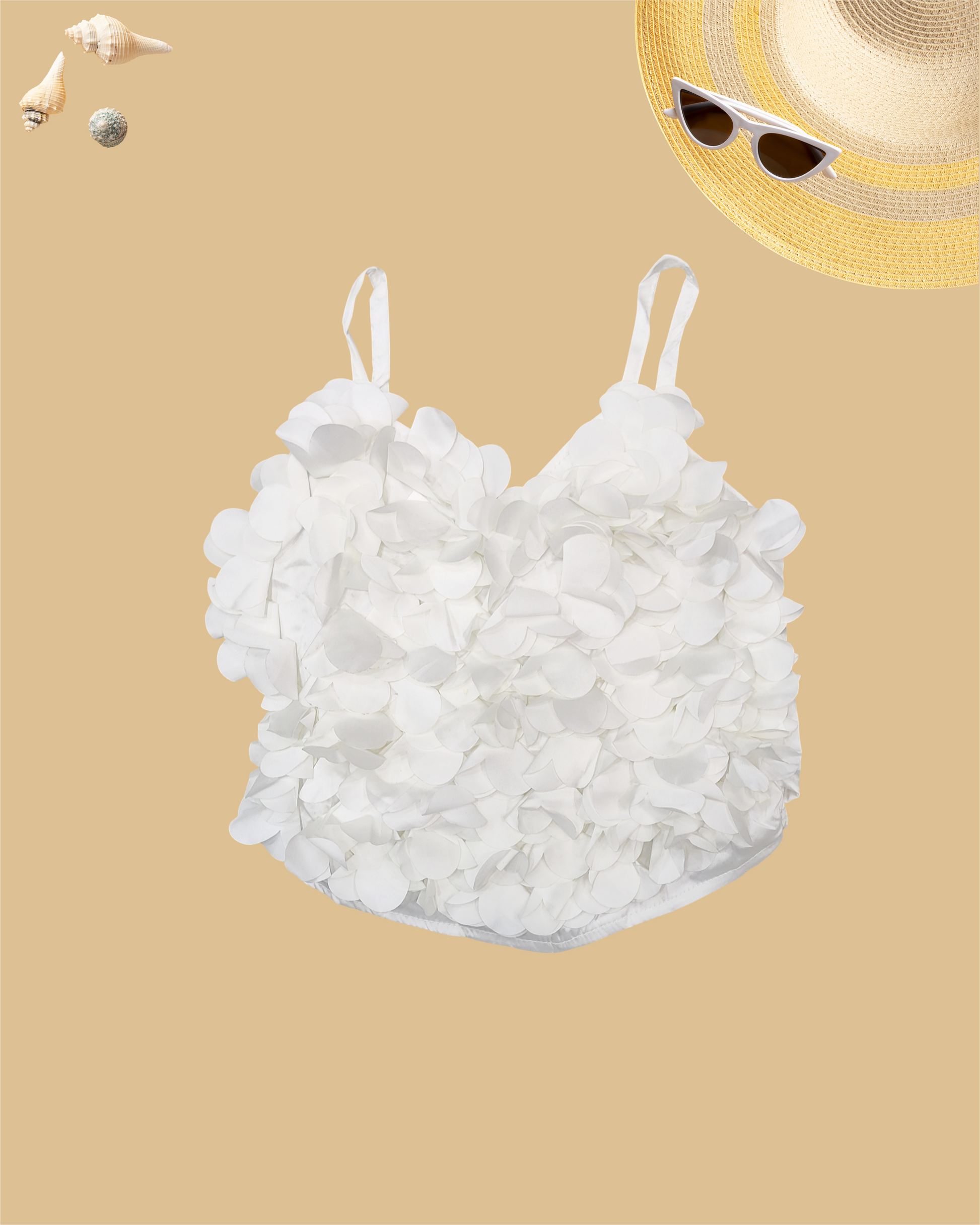 GIRLS PETAL PARTY TOP (WHITE) (1-12 YEARS) - Girlism