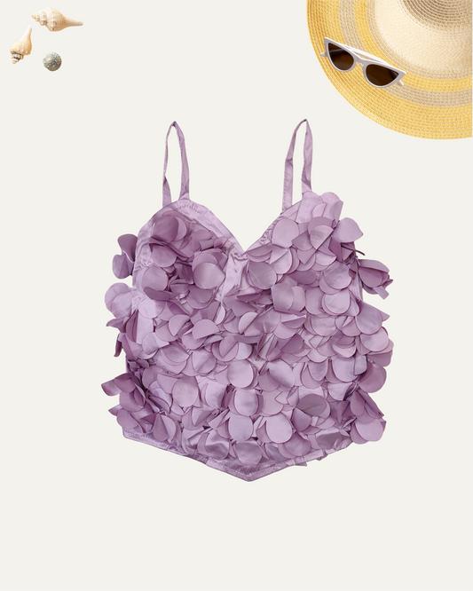 GIRLS PETAL PARTY TOP (LAVENDER) (1-12 YEARS) - Girlism