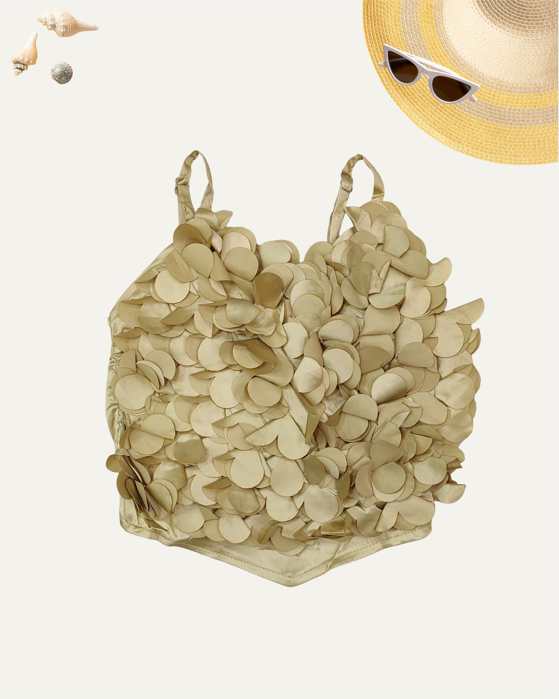 GIRLS PETAL PARTY TOP (CHAMPANGE GOLD) (1-12 YEARS) - Girlism