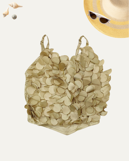 GIRLS PETAL PARTY TOP (CHAMPANGE GOLD) (1-12 YEARS) - Girlism