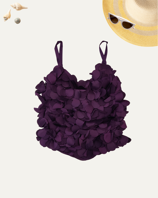 GIRLS PETAL PARTY TOP (WINE) (1-12 YEARS) - Girlism