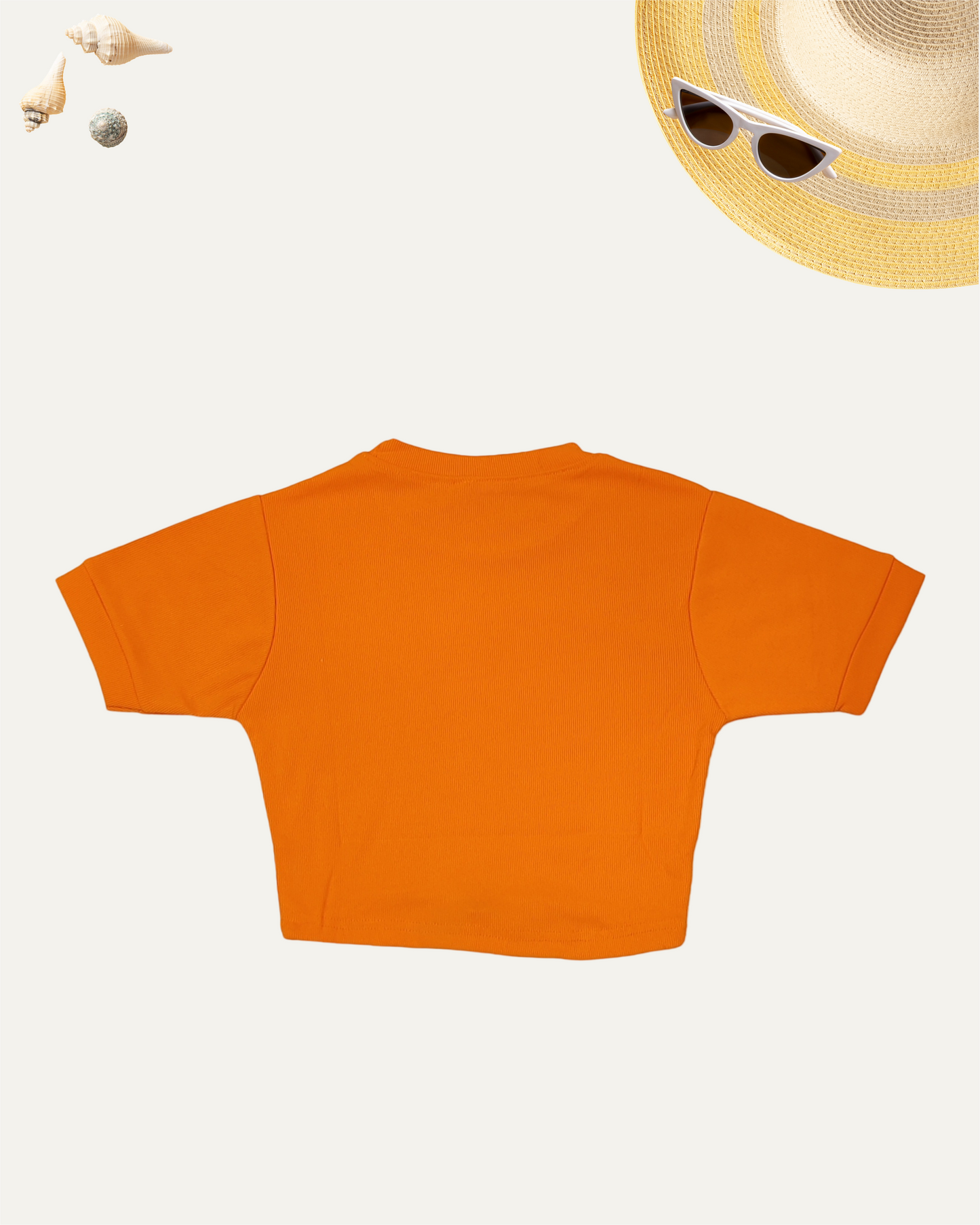 GIRLS CROP T-SHIRT ORANGE [ 4 - 12 YEARS ]