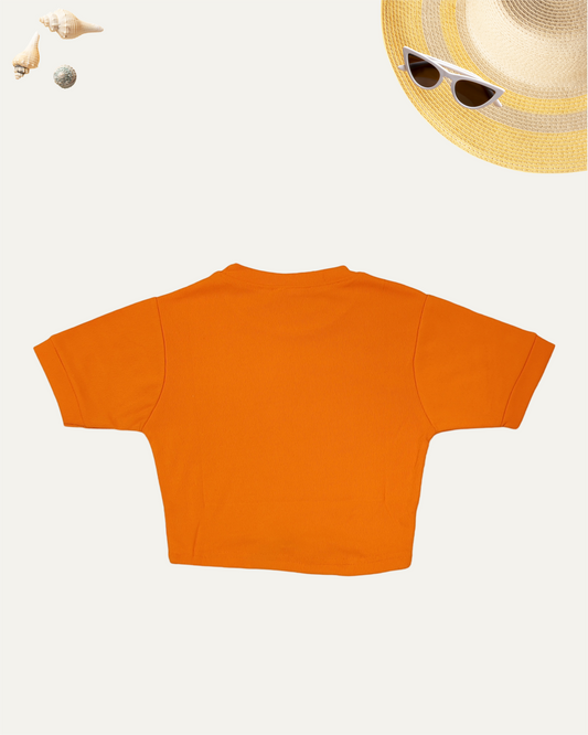 GIRLS CROP T-SHIRT ORANGE [ 4 - 12 YEARS ]