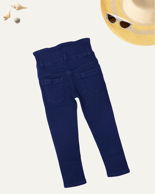 GIRLS HIGH-WAIST DENIM (DX WASH) (3-14 YEARS) - Girlism