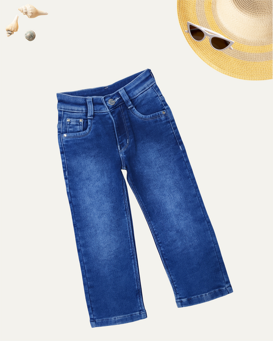 GIRLS BASIC BLUE DENIM JEANS (3-14 YEARS) - Girlism