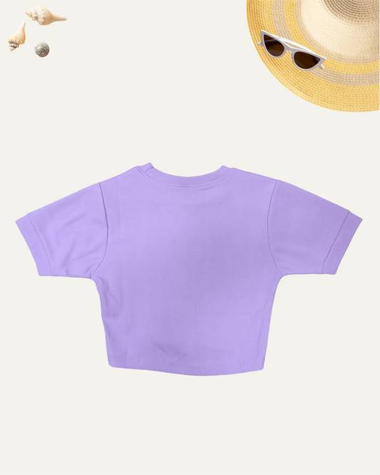 GIRLS CROPPED T-SHIRT LAVENDER [ 4 - 12 YEARS ]