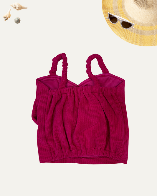 GIRLS SLEEVELESS SUMMER TOP (MAGENTA PINK) (3-12 YEARS) - Girlism