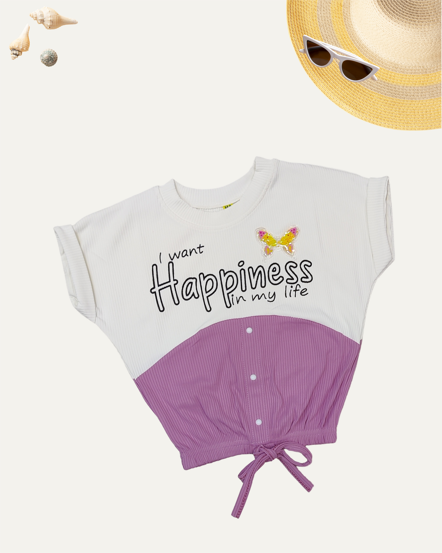 GIRLS 2 TONE TOP PURPLE [ 4 - 12 YEARS ]