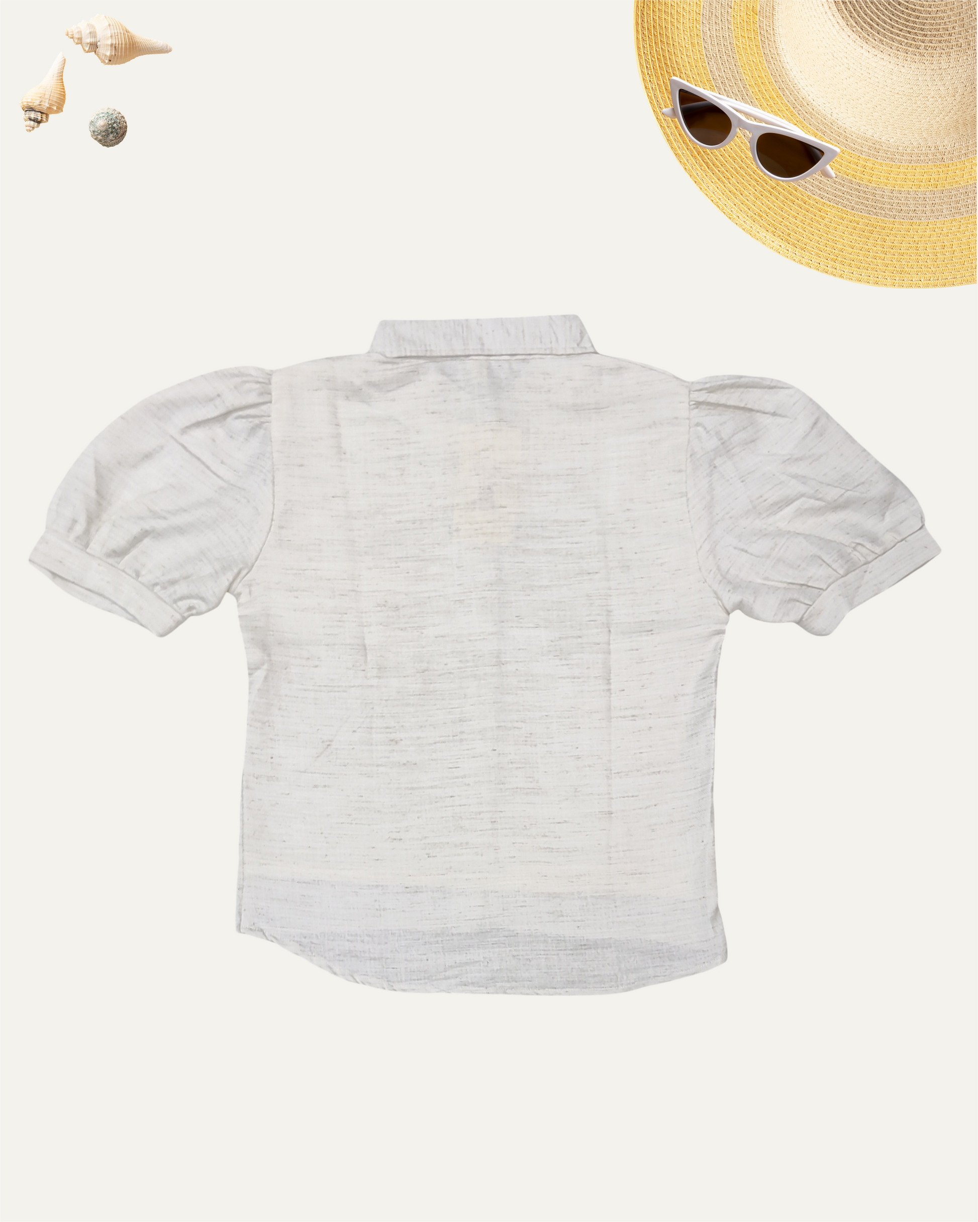 GIRLS PUFF SLEEVEE SHIRT TOP (WHITE) (11-14 YEARS) - Girlism
