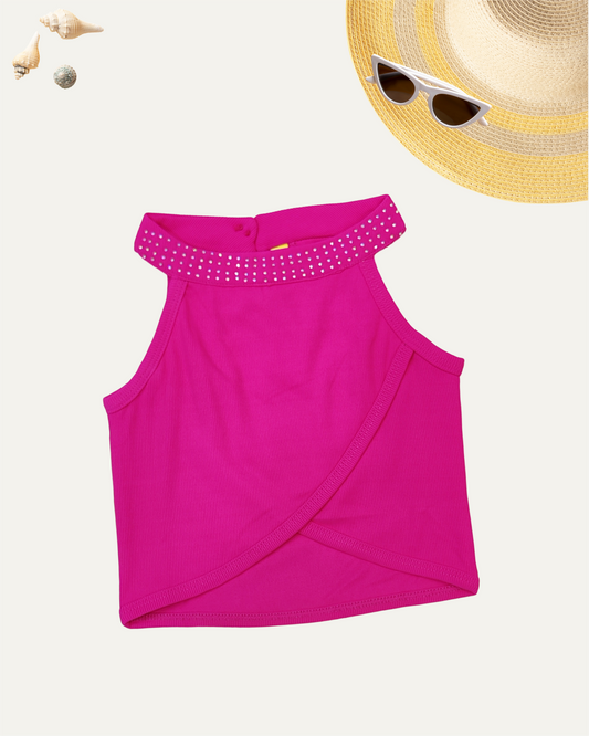 GIRLS NEON PINK TANK TOP [ 1-8 YEARS ]