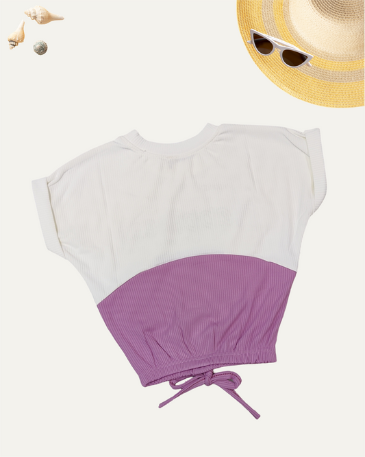 GIRLS 2 TONE TOP PURPLE [ 4 - 12 YEARS ]