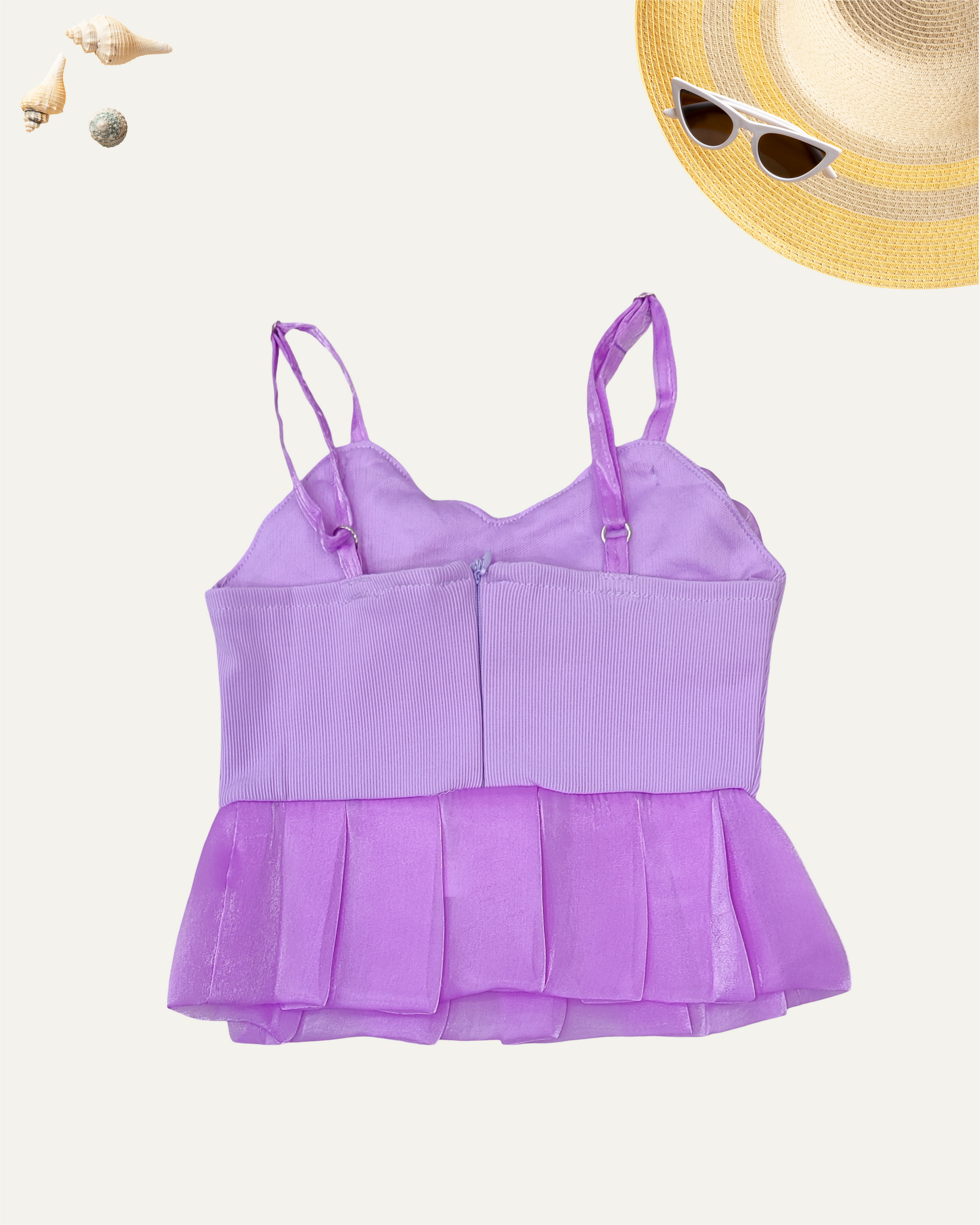 GIRLS LAVENDER SATIN BOW GLAM TOP (0-8 YEARS) - Girlism