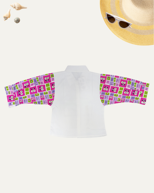 GIRLS CARTOON FUN SLEEVE SHIRT (11-14 YEARS) (PINK EDITION) - Girlism