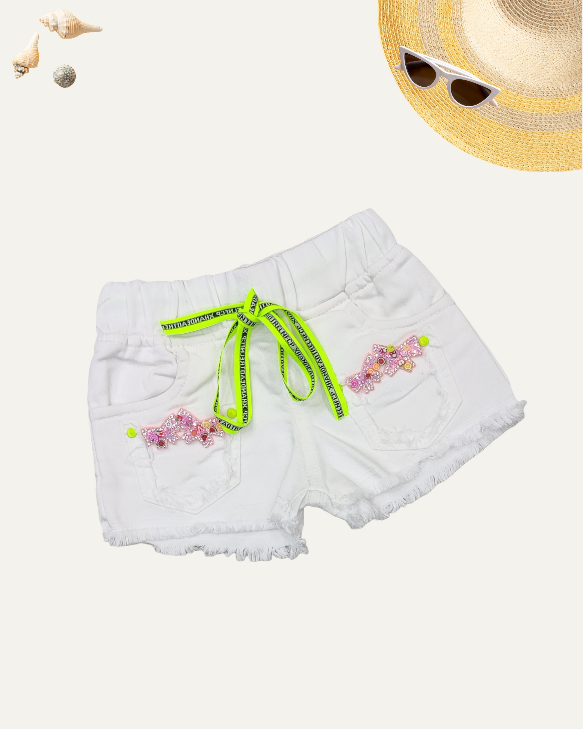 GIRLS WHITE MINI SHORTS (3-11 YEARS) - Girlism