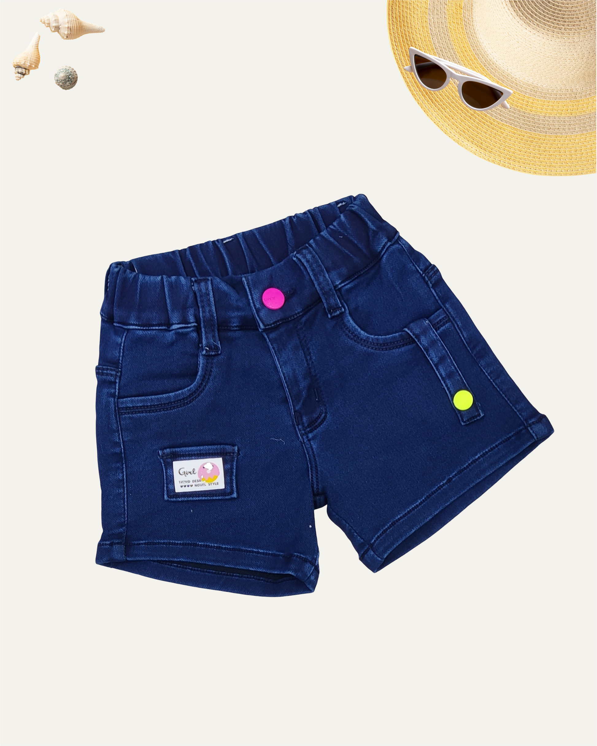 GIRLS NAVY BLUE DENIM SHORT (4-12 YEARS) - Girlism