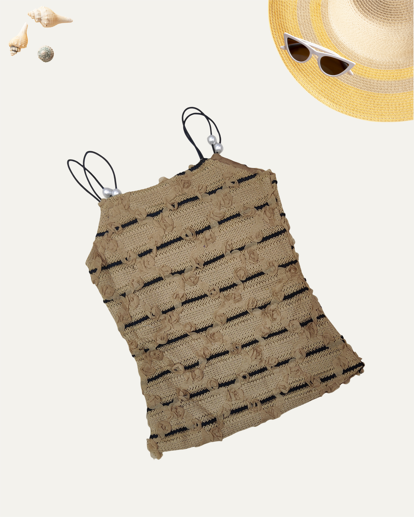 GIRLS BROWN TEXTURED SPAGHETTI TOP (1-12 YEARS) - Girlism