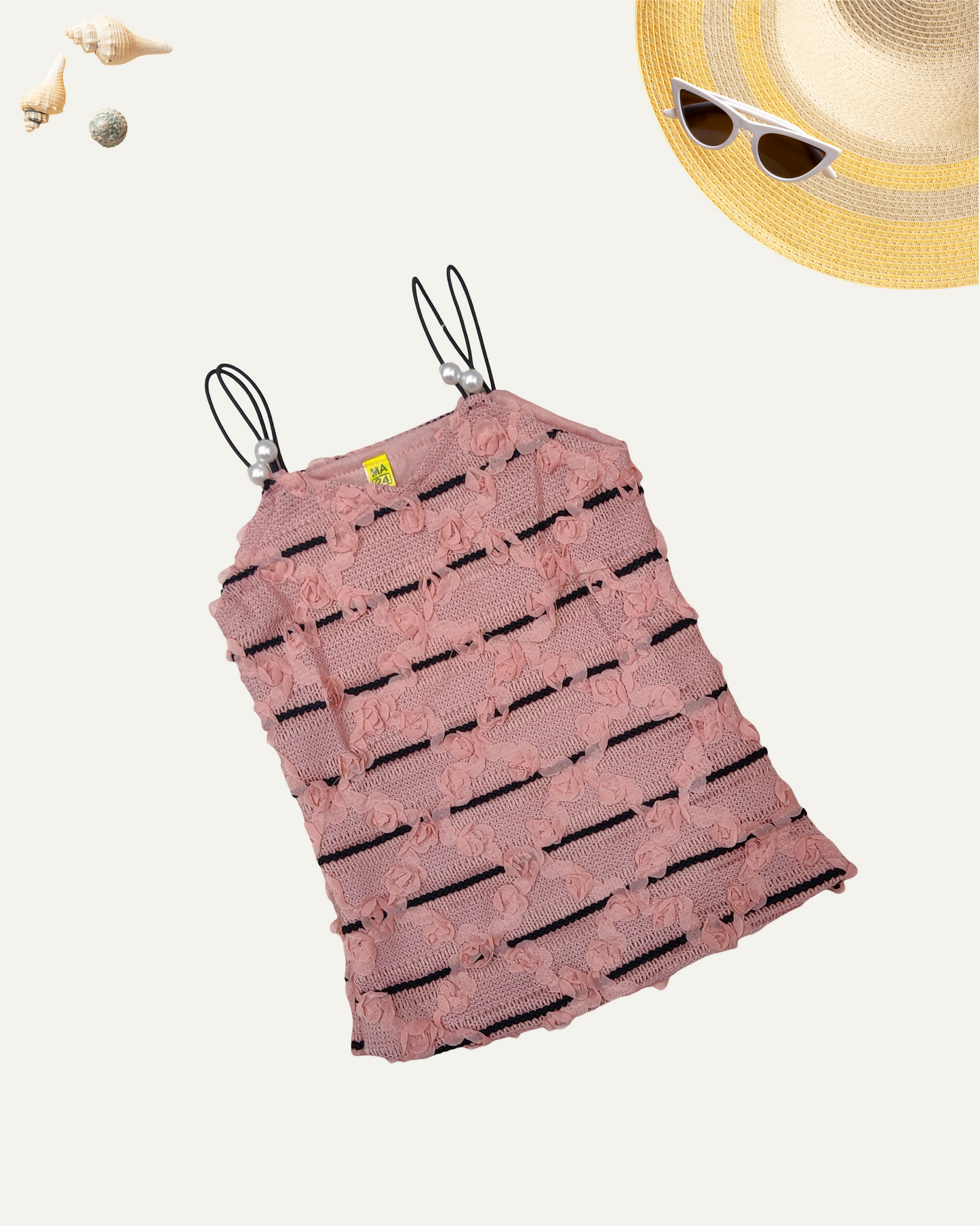 GIRLS PINK TEXTURED PAGHETTI TOP (1-12 YEARS) - Girlism