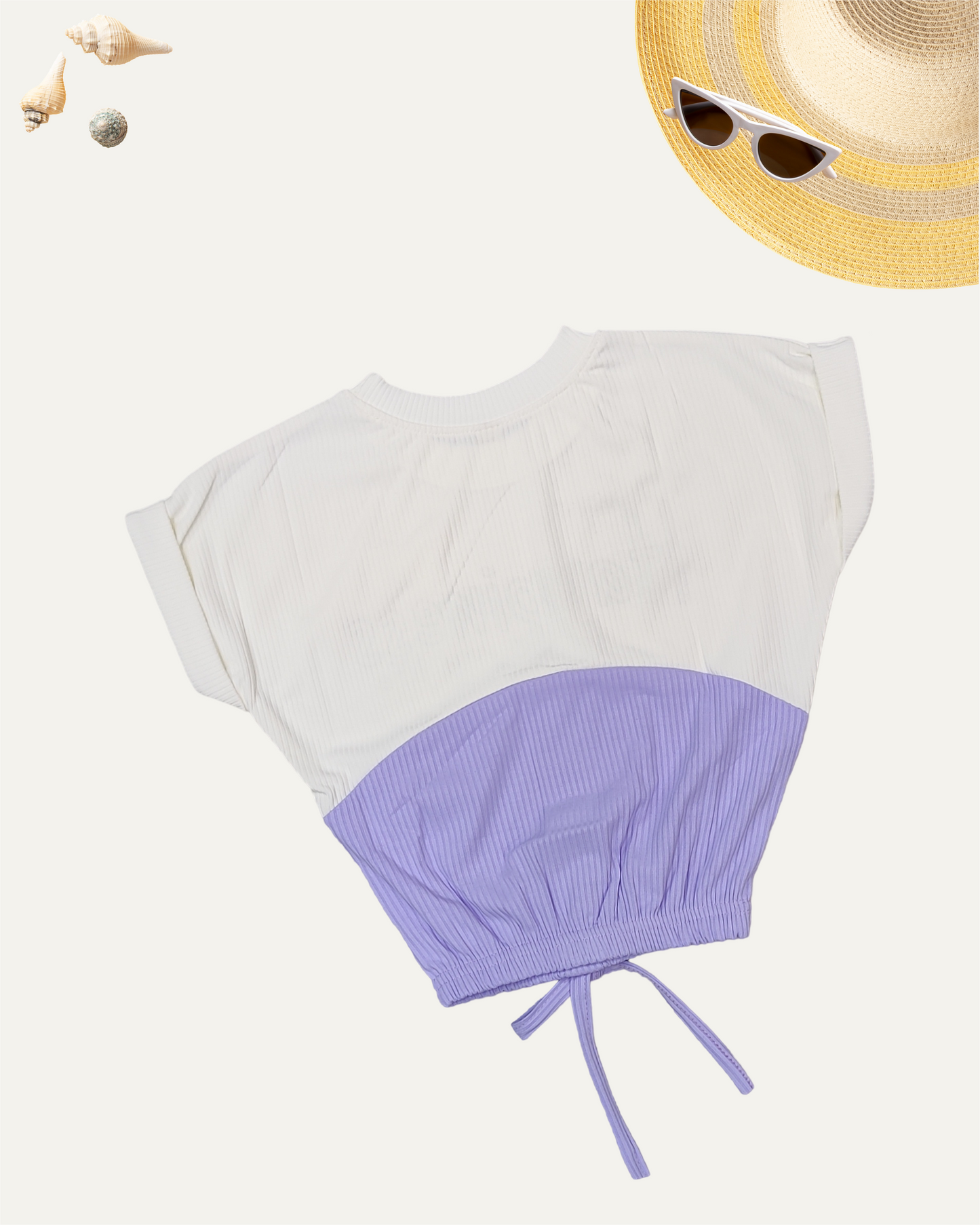 GIRLS 2 TONE TOP LAVENDER [ 4 - 12 YEARS ]