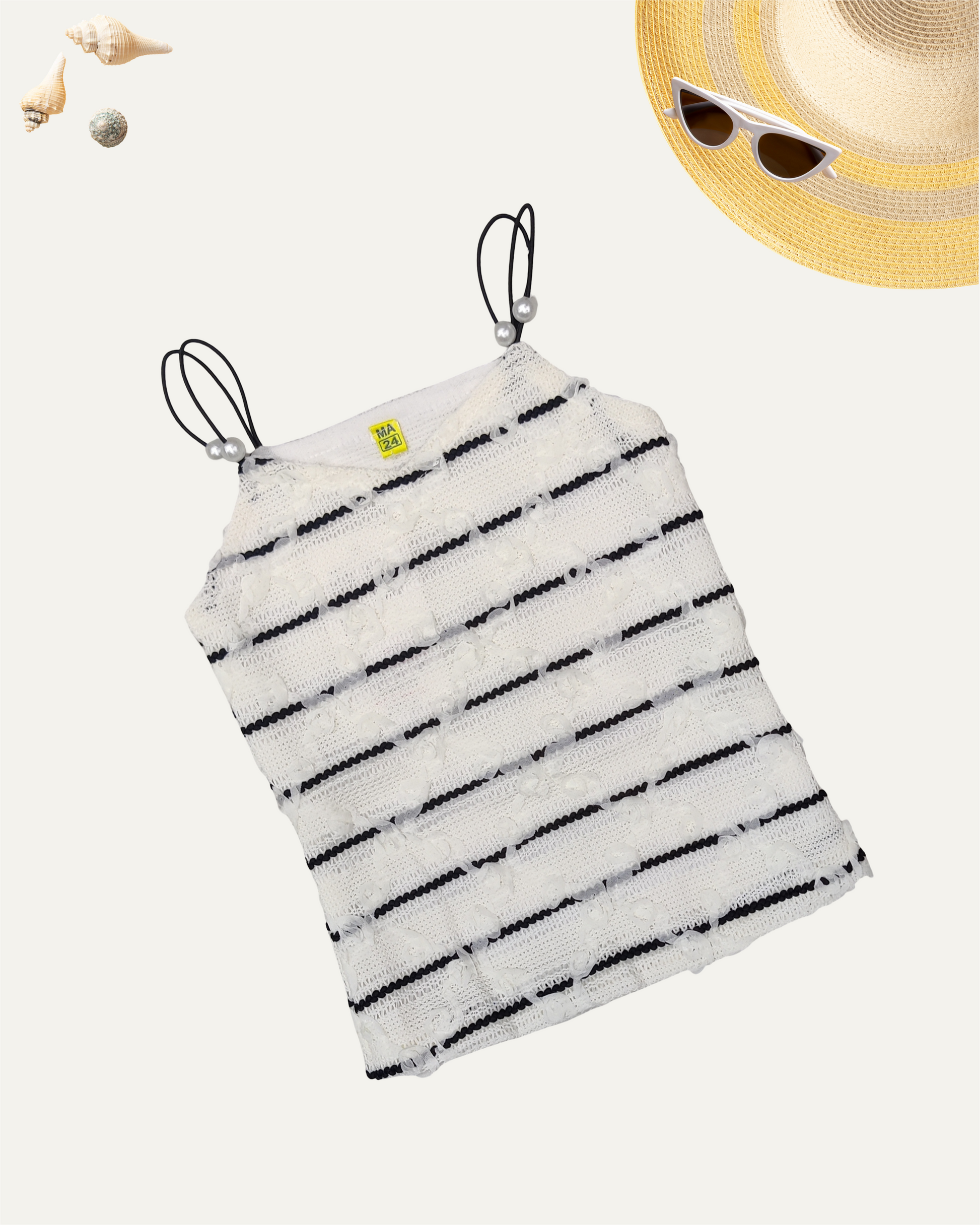 GIRLS WHITE TEXTURED SPAGHETTI TOP (1-12 YEARS) - Girlism