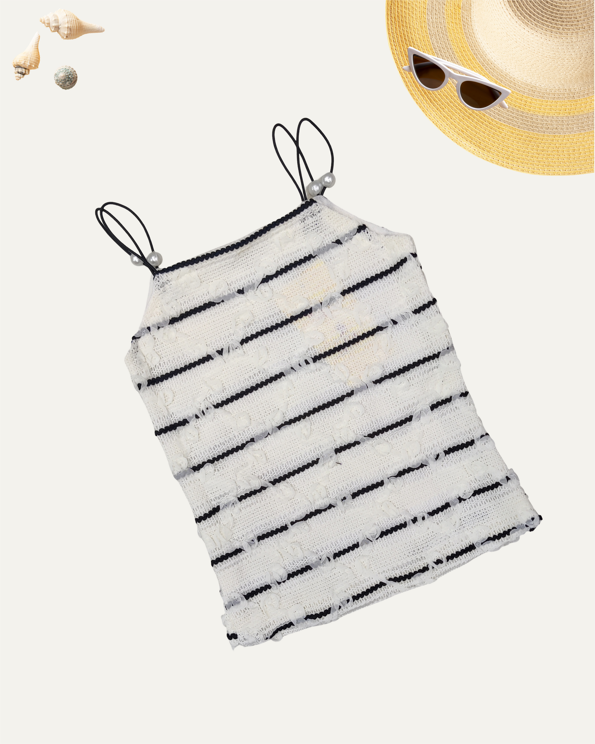 GIRLS WHITE TEXTURED SPAGHETTI TOP (1-12 YEARS) - Girlism