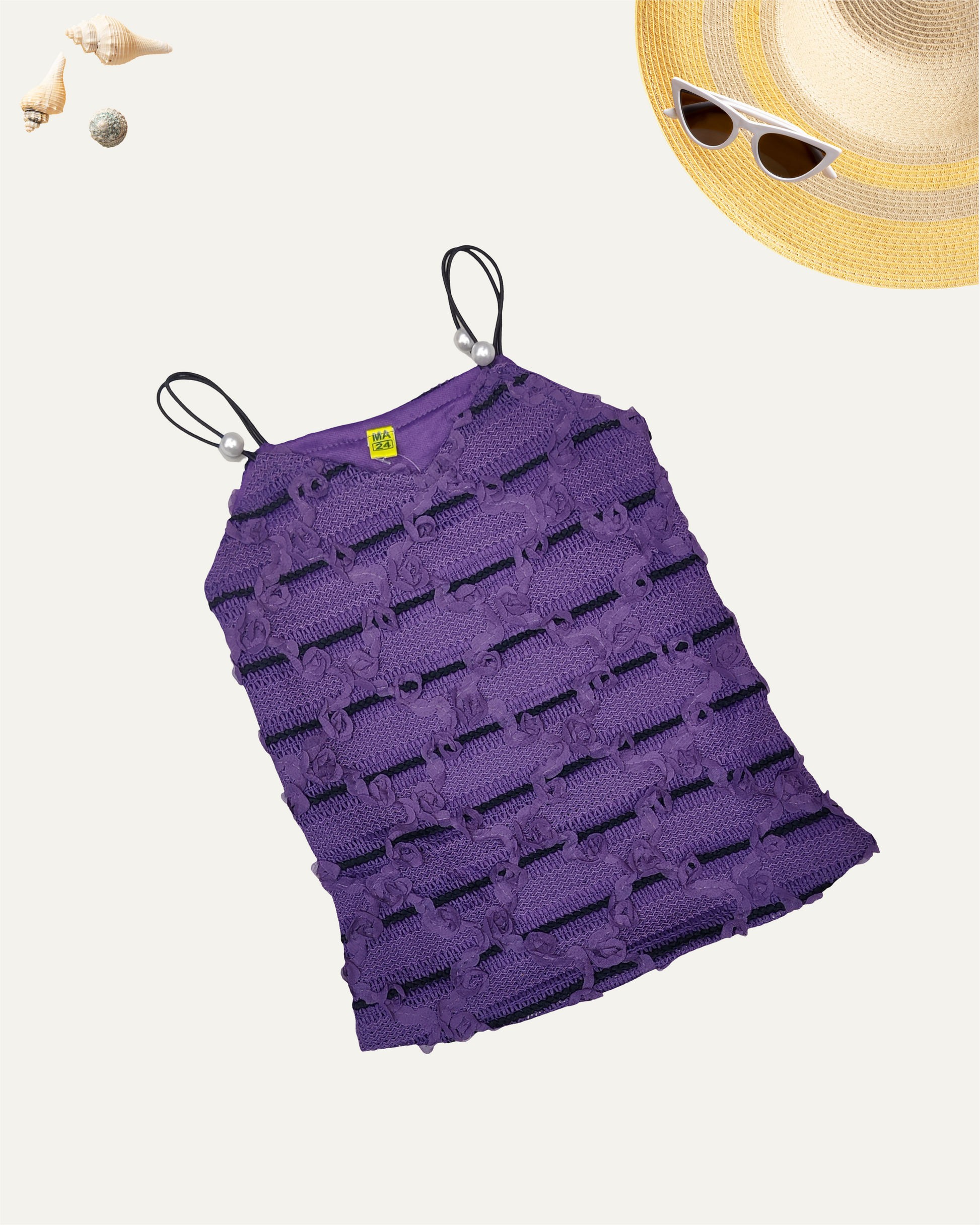 GIRLS PURPLE TEXTURED SPAGHETTI TOP (1-12 YEARS) - Girlism