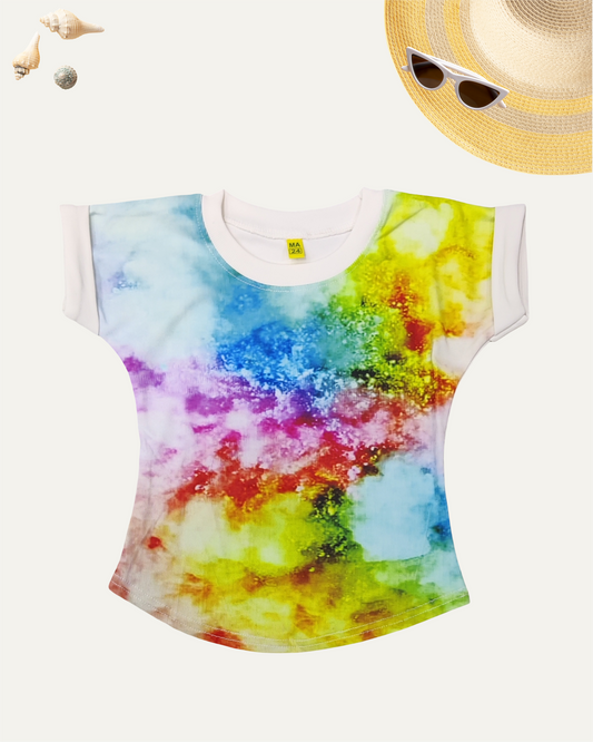 GIRLS SPLASH PRINTED T-SHIRT (4-12 YEARS) - Girlism