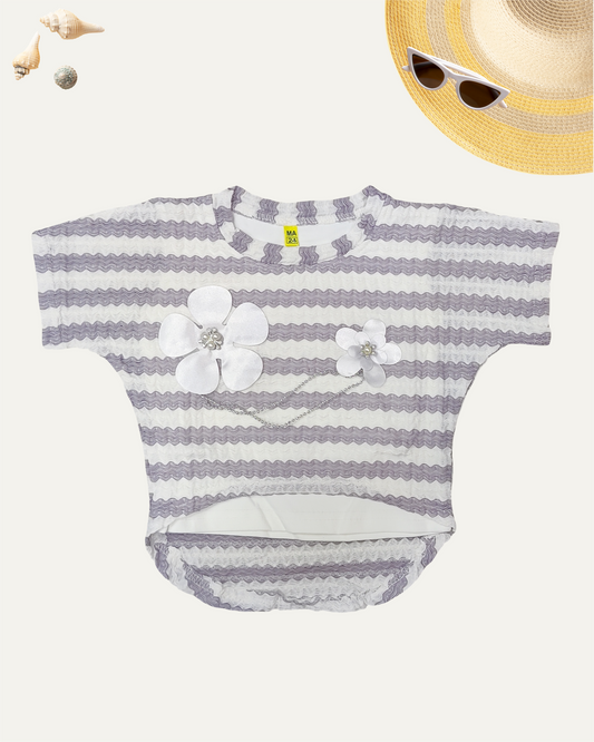 GIRLS LILAC STRIPED TOP (0-12 YEARS) - Girlism