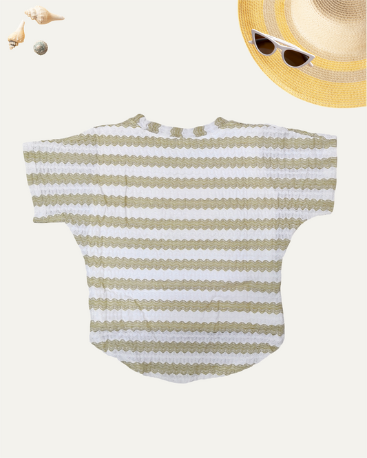 GIRLS GREEN STRIPED TOP (0-12 YEARS) - Girlism
