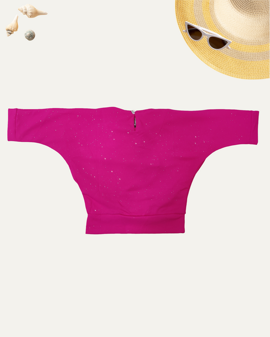 GIRLS HOT PINK DRAPED TOP (1-12 YEARS) - Girlism