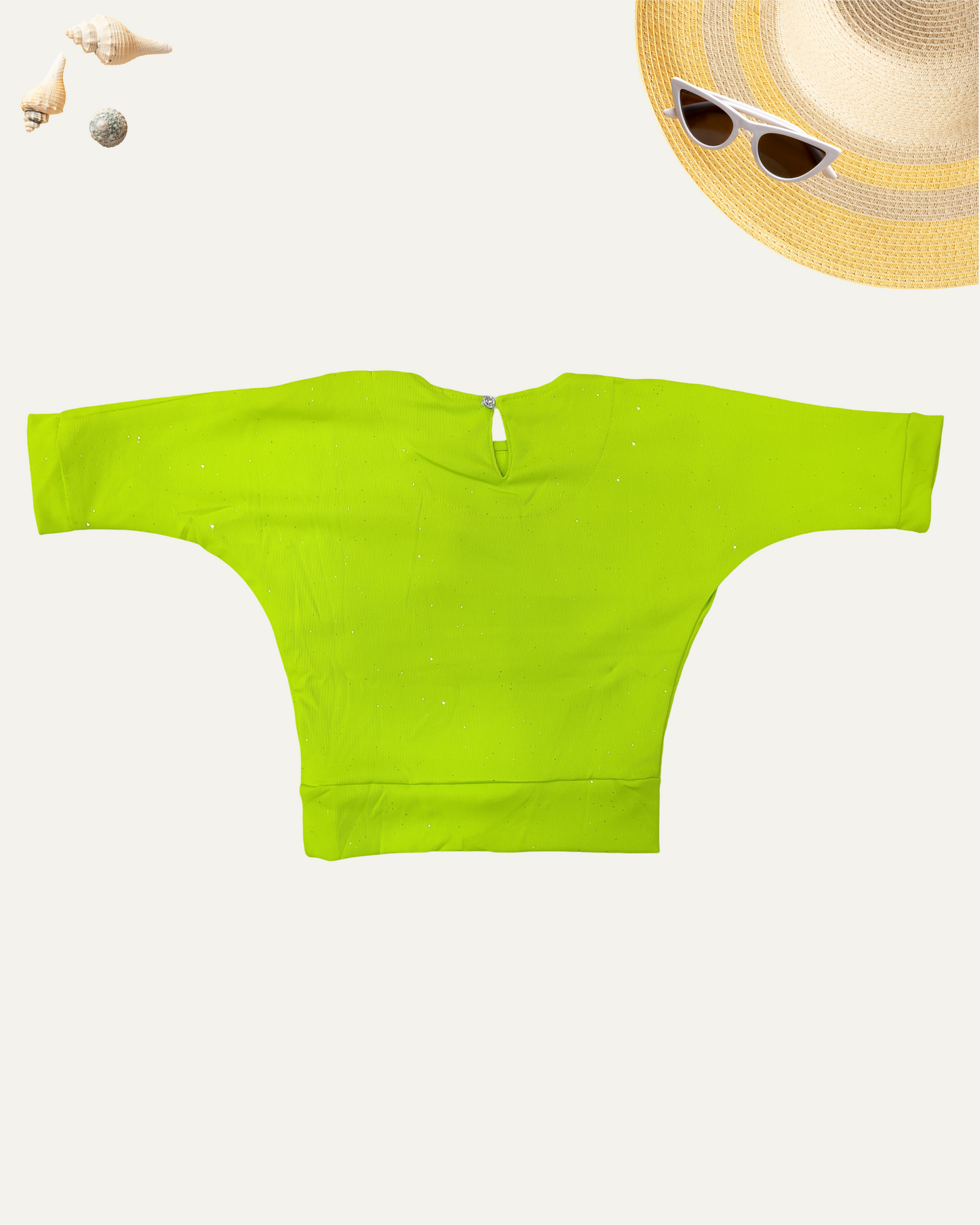 GIRLS NEON GREEN DRAPED TOP (1-12 YEARS) - Girlism