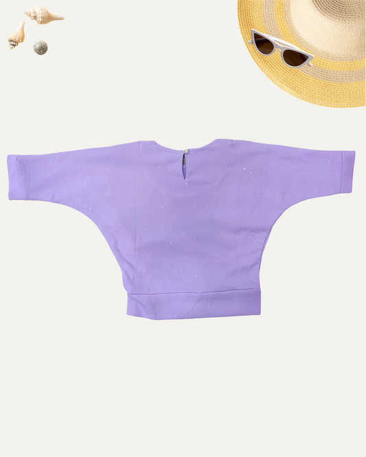 GIRLS LAVENDER DRAPED TOP (1-12 YEARS) - Girlism