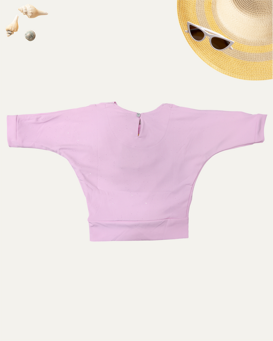 GIRLS BABY PINK DRAPED TOP (1 -12 YEARS) - Girlism