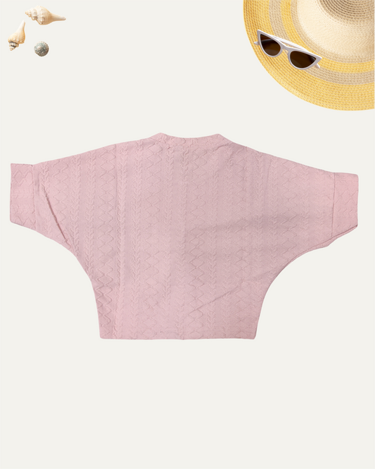 GIRLS PINK TOP WITH A BROOCH (4-12 YEARS) - Girlism