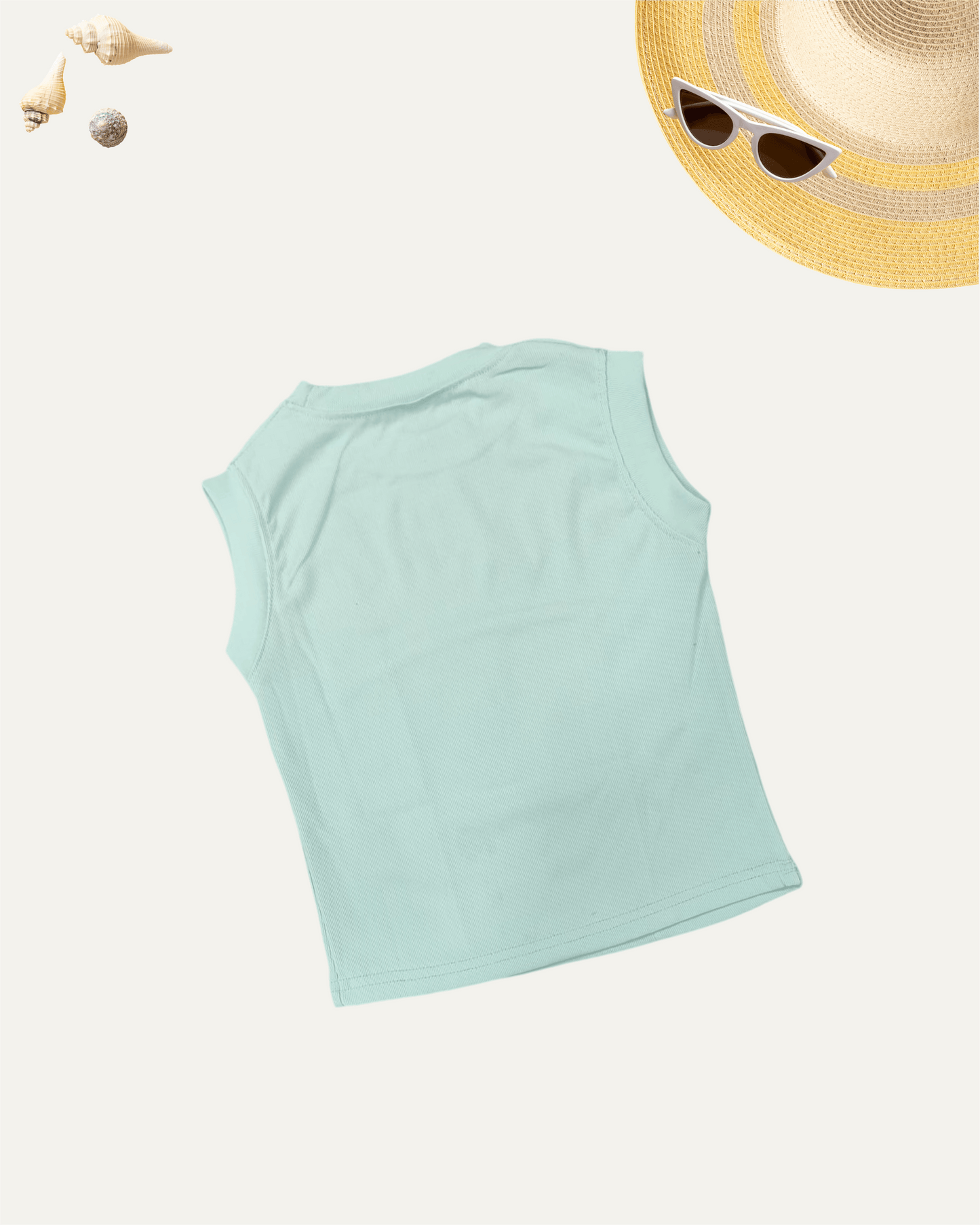 GIRLS SLEEVELESS RIBBED TOP COOL MINT [ 4 -12 YEARS ] - Girlism