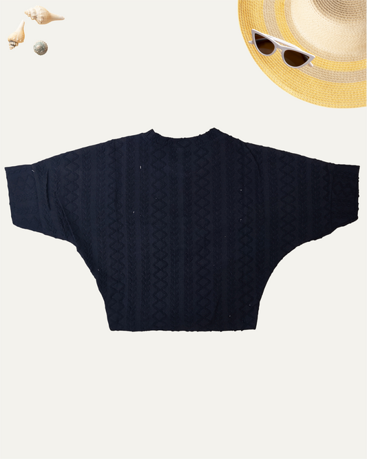 GIRLS BLACK TOP WITH A BROOCH (4-12 YEARS) - Girlism