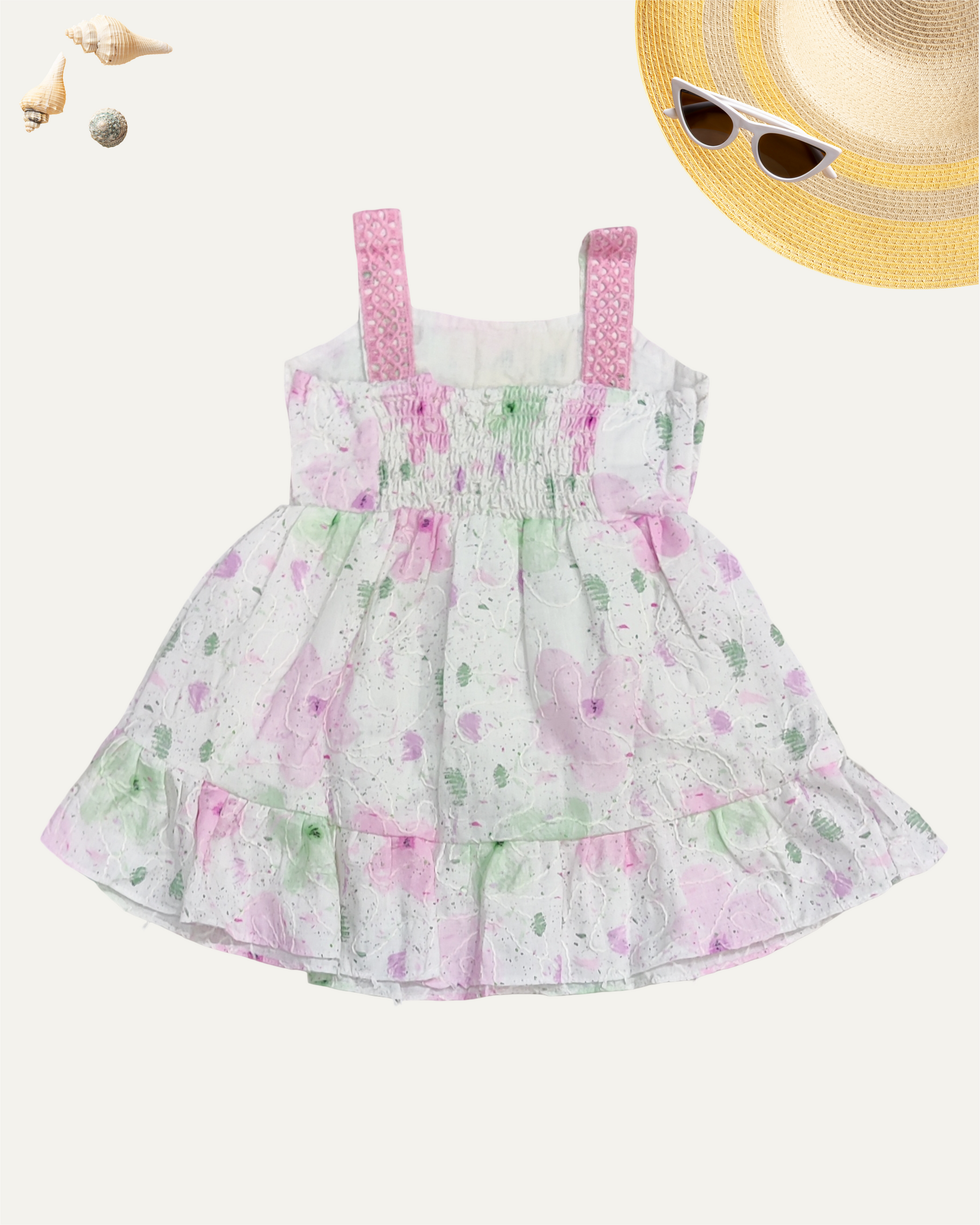 GIRLS FLORAL FROCK (PINK) (2-8 YEARS) - Girlism