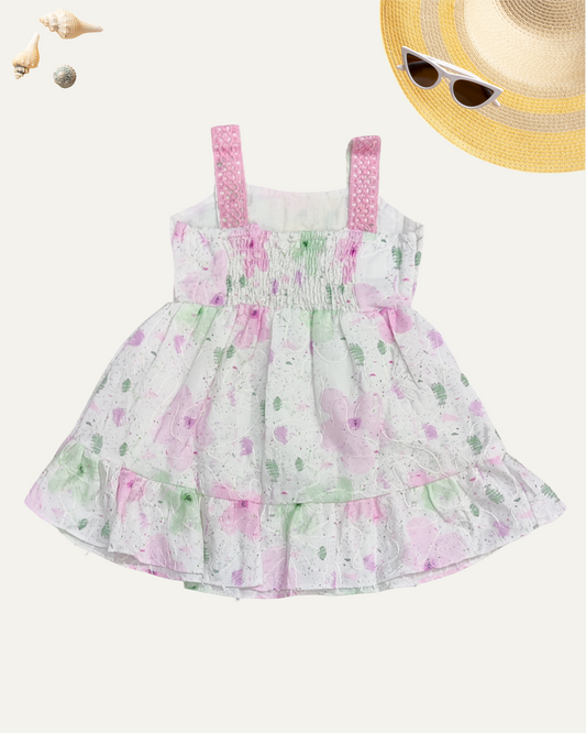 GIRLS FLORAL FROCK (PINK) (2-8 YEARS) - Girlism