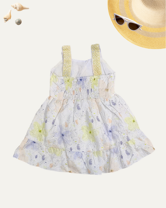 GIRLS FLORAL FROCK (YELLOW) (2-8 YEARS - Girlism