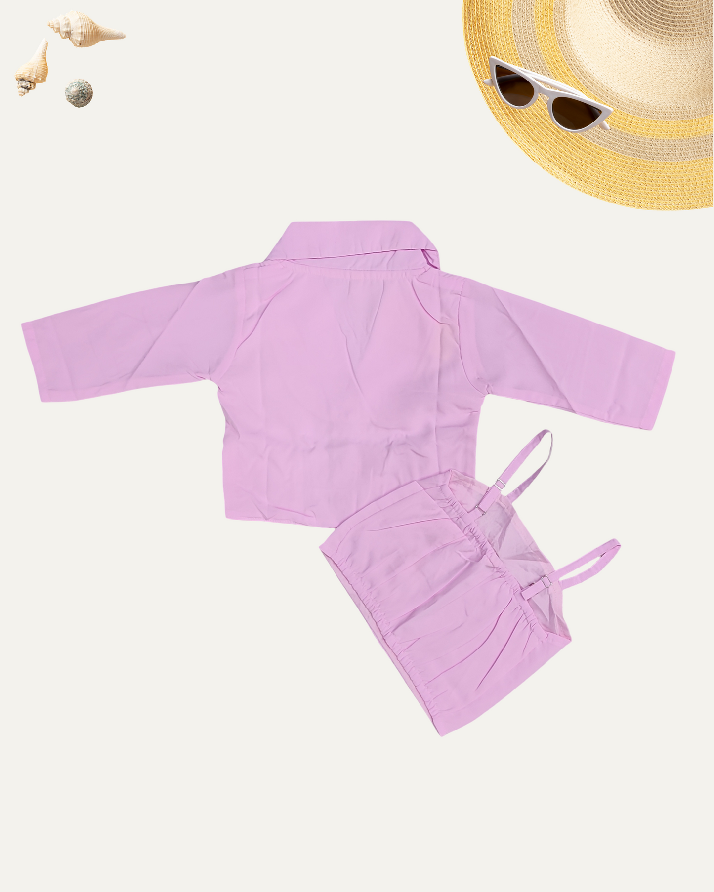 GIRLS PINK MIRROR WORK TOP SET (1-12 YEARS) - Girlism